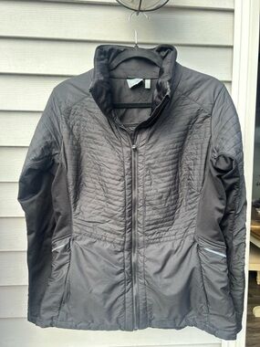 Athleta Sprinter Hybrid Quilted Running Jacket Black; Size Large
